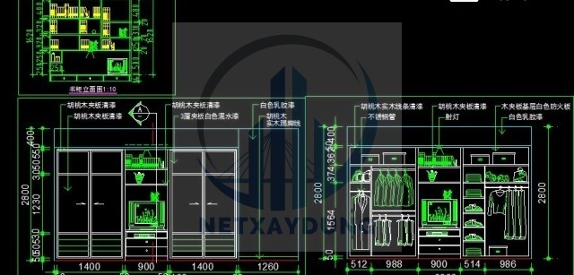 Bản vẽ cad Tủ quần áo chi tiết - Ảnh 2